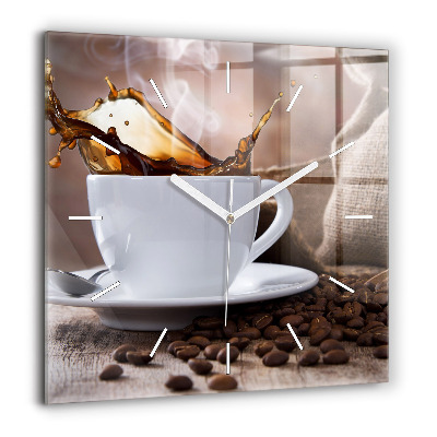 Szögletes fali üvegóra 60x60 Egy csésze kávé