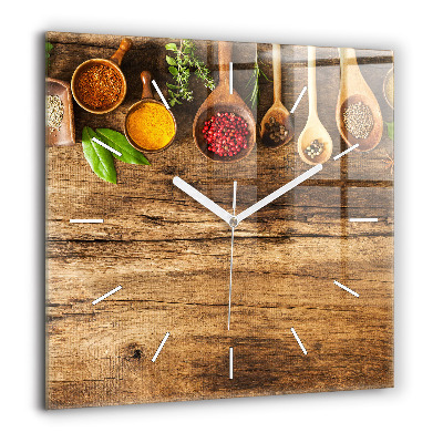 Négyzet alakú üvegóra 60x60 Fűszeres kanalak