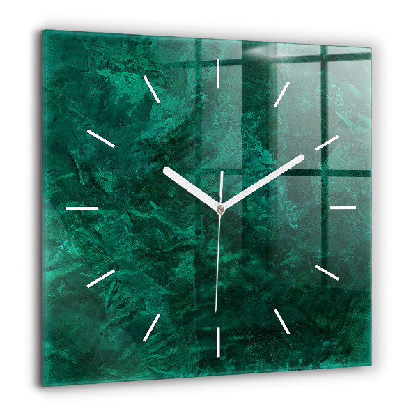 Szögletes üvegóra 60x60 Smaragdzöld fal