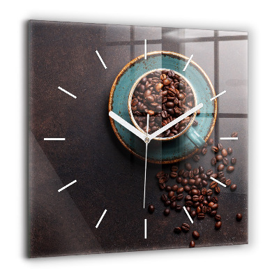 Szögletes üvegóra 60x60 Csésze kávé