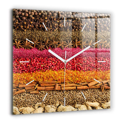 Szögletes fali üvegóra 60x60 Fűszerek sorai