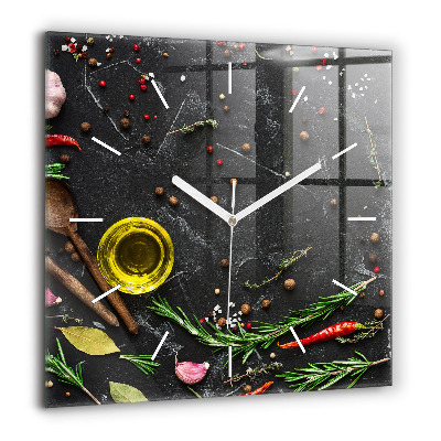 Szögletes fali üvegóra 60x60 Fűszerek a pulton