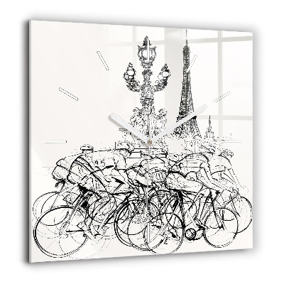 Szögletes üvegóra 60x60 Rajz egy kerékpárverseny