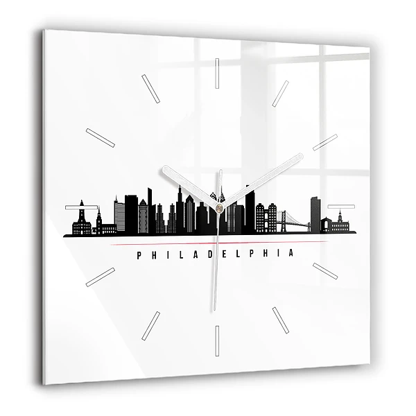 Szögletes fali üvegóra 60x60 Illusztráció Philadelphia