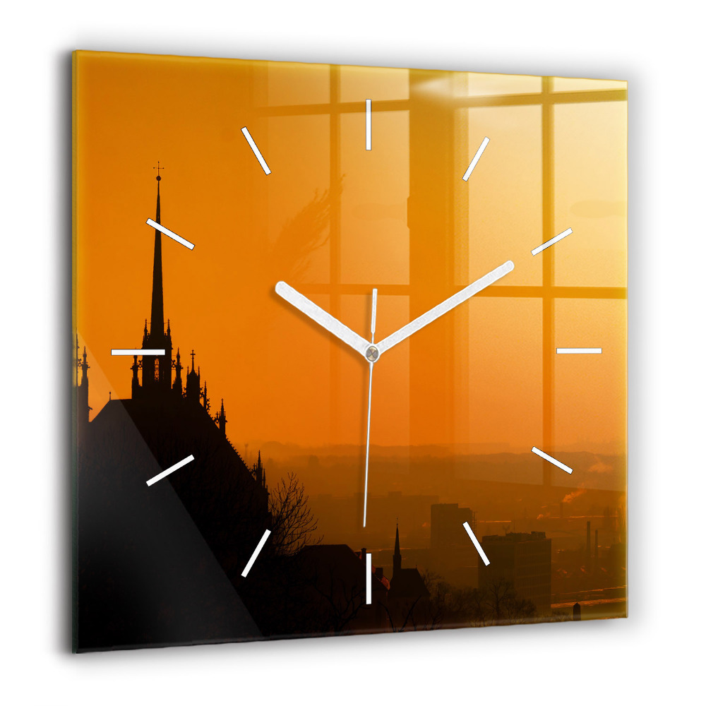 Négyzet alakú üvegóra 60x60 A brünni székesegyház látképe