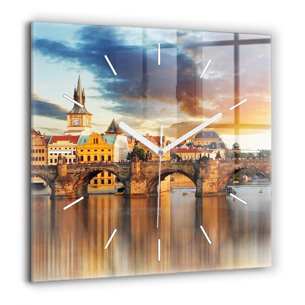 Szögletes fali üvegóra 60x60 Panoráma a folyóra