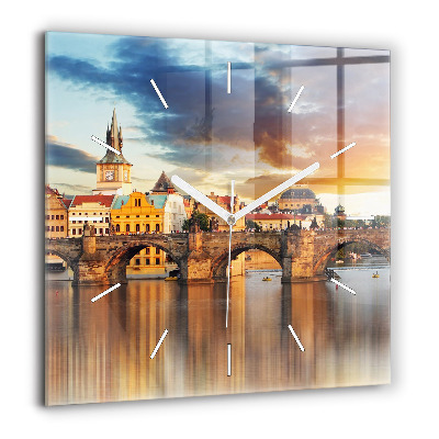 Szögletes fali üvegóra 60x60 Panoráma a folyóra