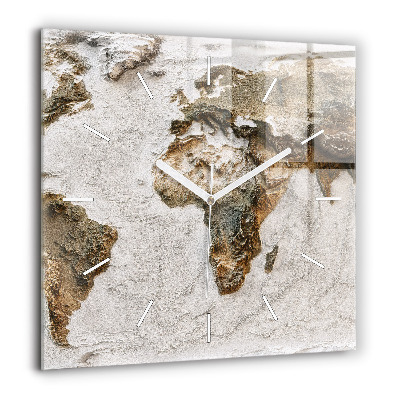 Szögletes fali üvegóra 60x60 Régi világtérkép