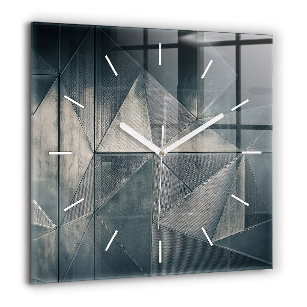 Szögletes üvegóra 60x60 Fém absztrakt háromszögek
