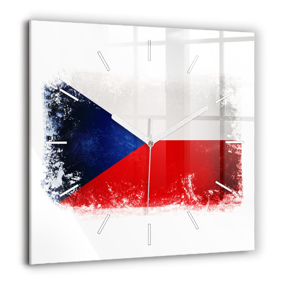 Szögletes üvegóra 60x60 Cseh Köztársaság zászló