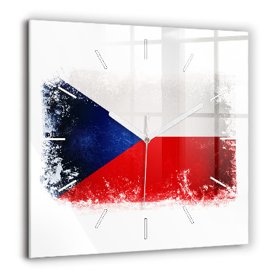 Szögletes üvegóra 60x60 Cseh Köztársaság zászló
