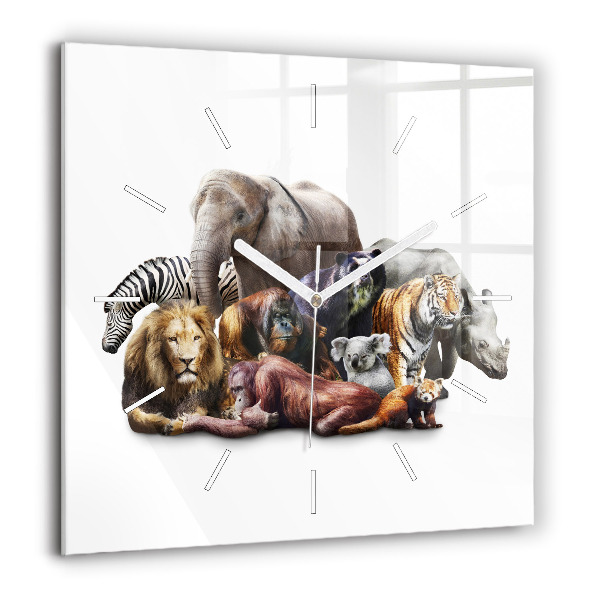 Szögletes fali üvegóra 60x60 Vadállatok