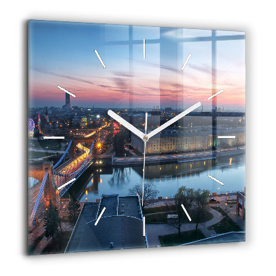 Négyzet alakú üvegóra 60x60 Wrocław drónról