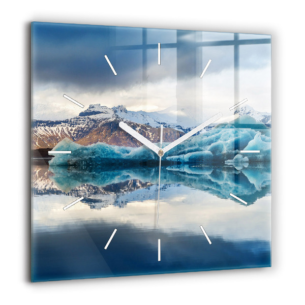 Szögletes üvegóra 60x60 Jokulsarlon tó Izland