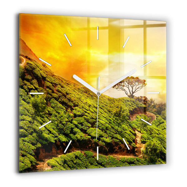 Szögletes üvegóra 60x60 Tea Hill