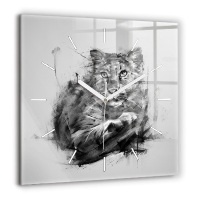 Szögletes fali üvegóra 60x60 Festett oroszlán