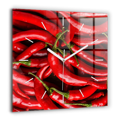 Négyzetes üvegóra 60x60 Csípős paprika