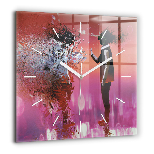 Négyzetes üvegóra 60x60 Cyberspace