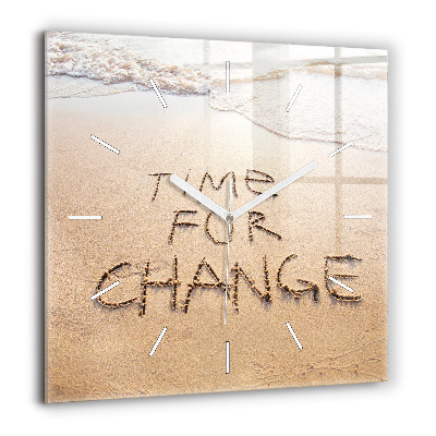 Szögletes üvegóra 60x60 Idézet a tengerparton