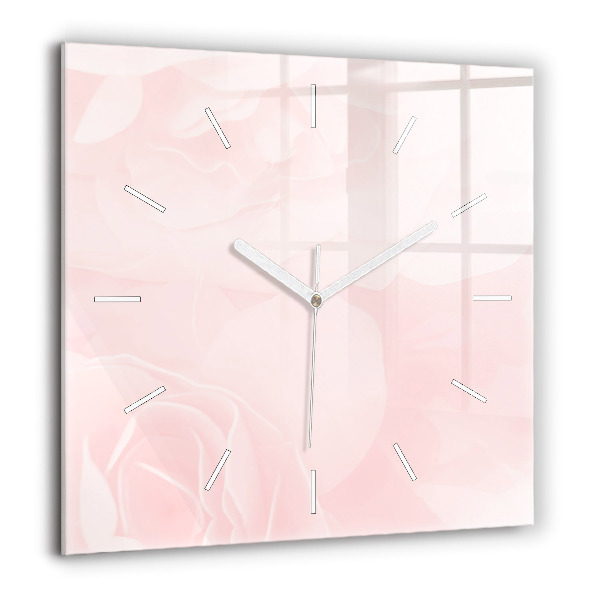 Szögletes üvegóra 60x60 Virágzó rózsák