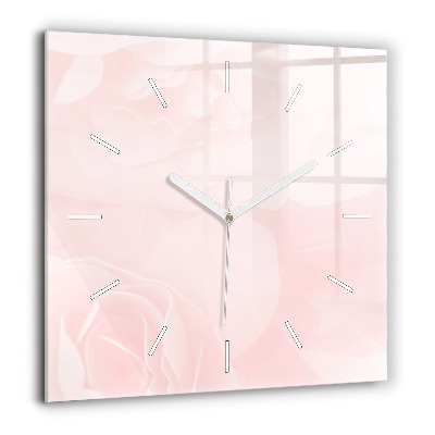 Szögletes üvegóra 60x60 Virágzó rózsák