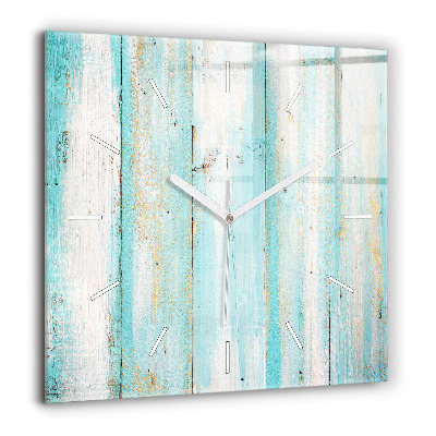 Szögletes üvegóra 60x60 Kék táblák