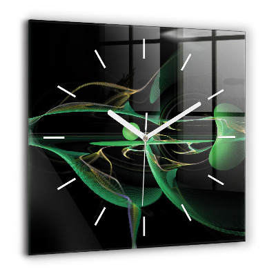 Szögletes fali üvegóra 60x60 Zöld absztrakció