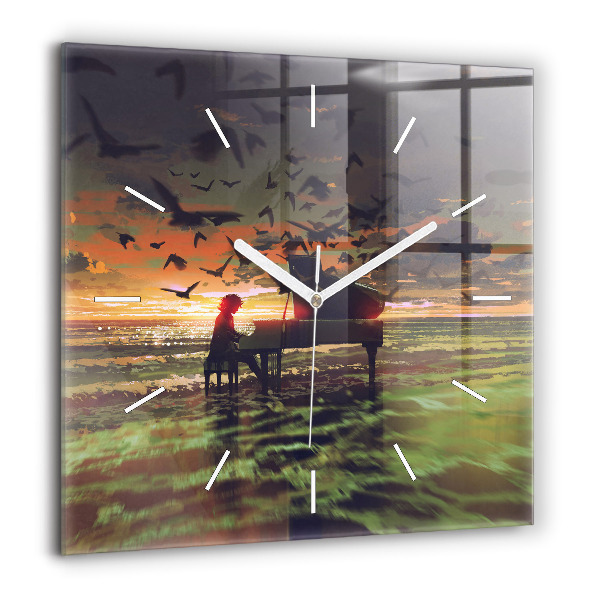 Szögletes fali üvegóra 60x60 Koncert a tengerparton