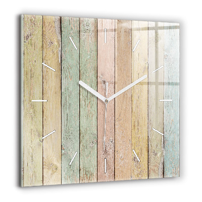 Szögletes üvegóra 60x60 Színes táblák