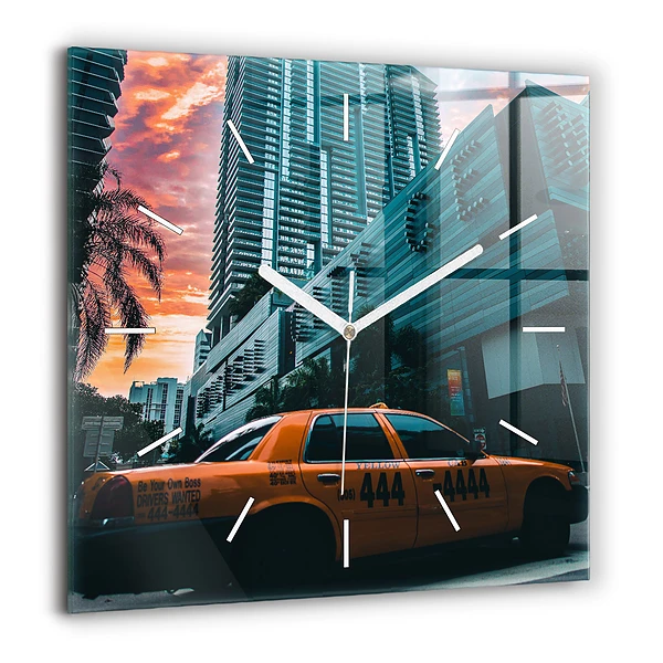 Szögletes üvegóra 60x60 Miami, Florida