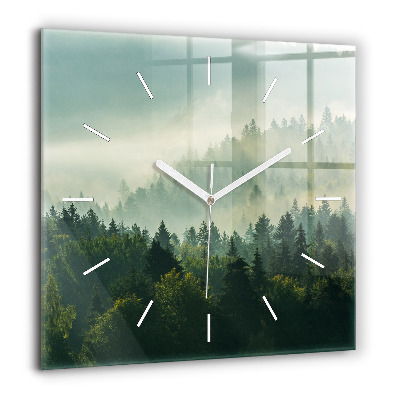 Szögletes fali üvegóra 60x60 Napfelkelte Beskids