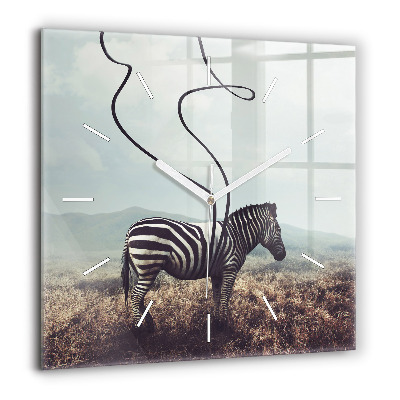 Szögletes fali üvegóra 60x60 Zebra - Absztrakció