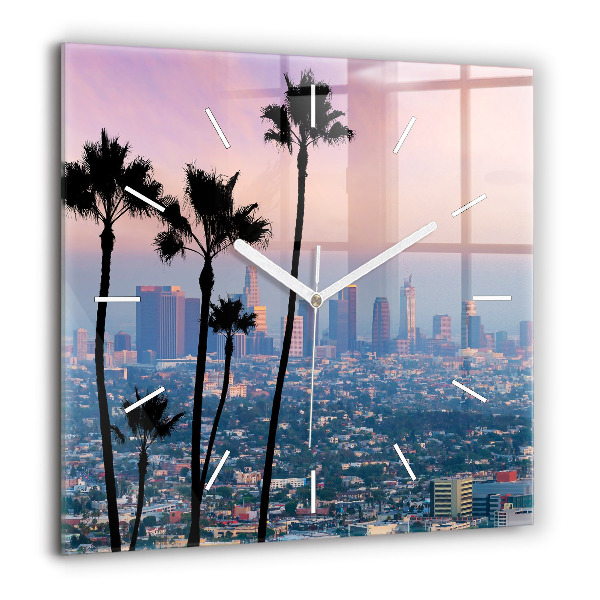 Szögletes fali üvegóra 60x60 Los Angeles-i naplemente