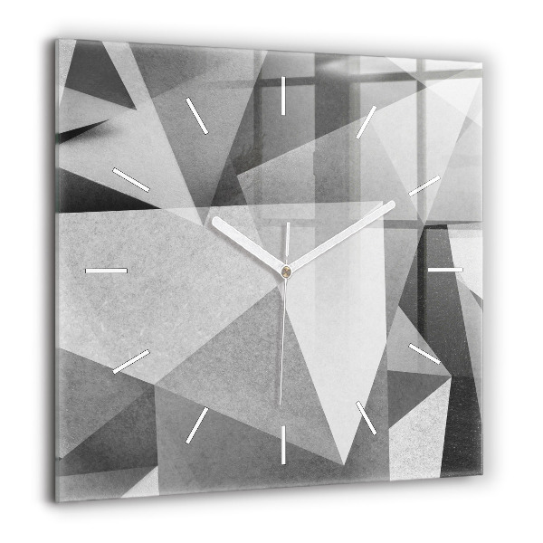 Négyzet alakú üvegóra 60x60 Szürke geometriai absztrakció