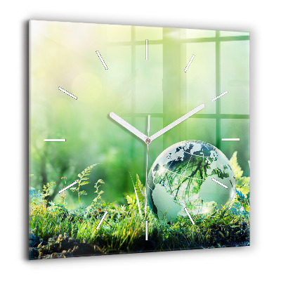 Négyzetes üvegóra 60x60 Globe