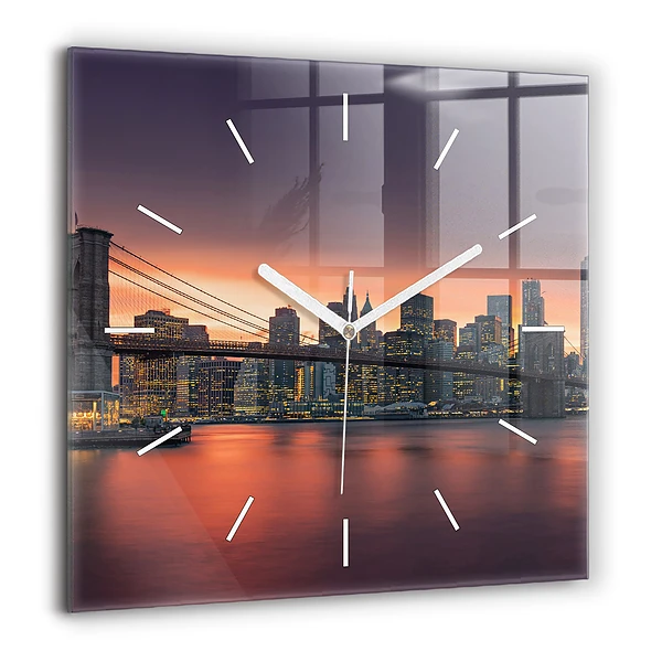 Négyzetes üvegóra 60x60 New York East River