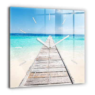 Négyzetes üvegóra 60x60 Trópusi sziget