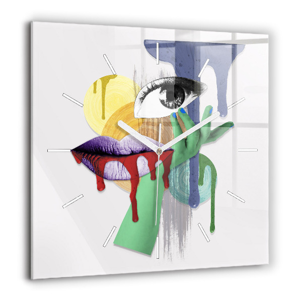 Négyzet alakú üvegóra 60x60 Szürrealista kollázs