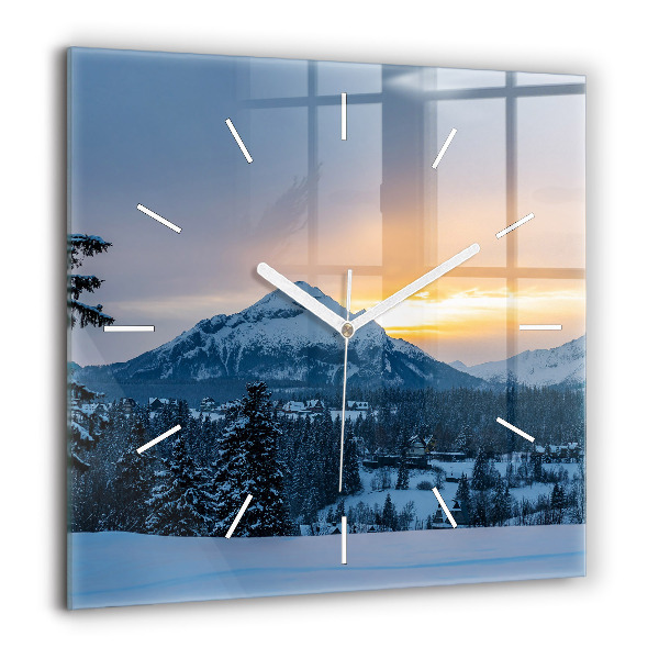 Szögletes fali üvegóra 60x60 Hegyi táj