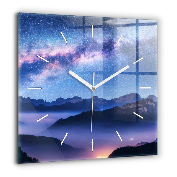 Szögletes fali üvegóra 60x60 Tejút és hegyek