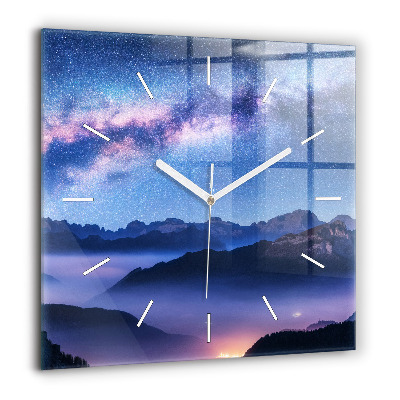 Szögletes fali üvegóra 60x60 Tejút és hegyek