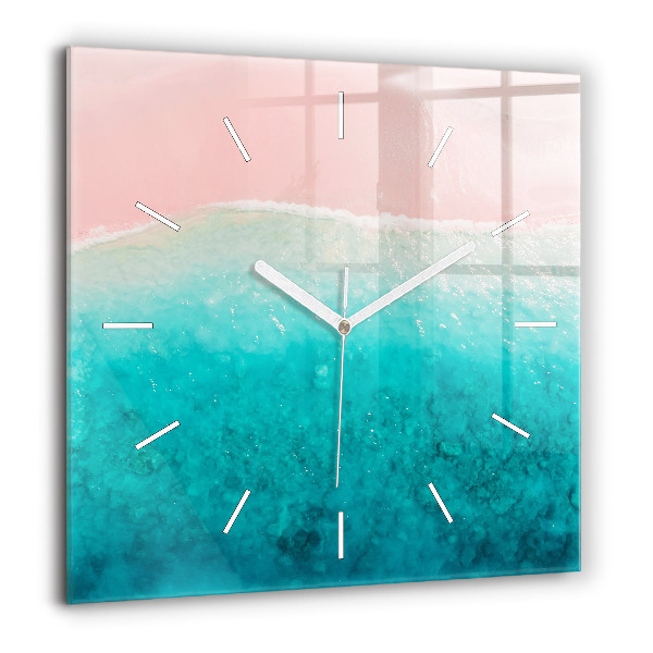 Négyzet alakú üvegóra 60x60 Tengerparti homok