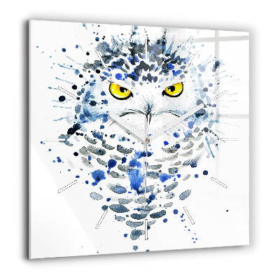 Szögletes fali üvegóra 60x60 Bagoly pillantás