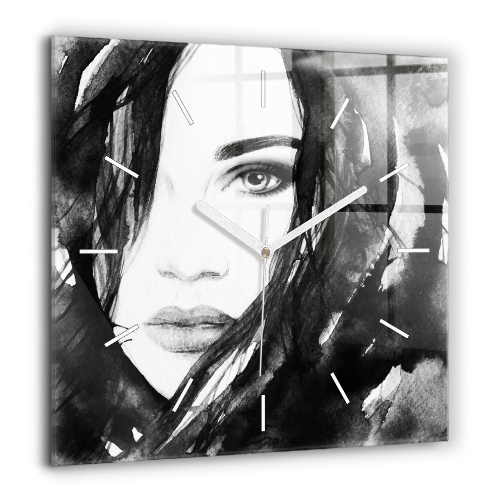 Négyzet alakú üvegóra 60x60 Egy nő portréja