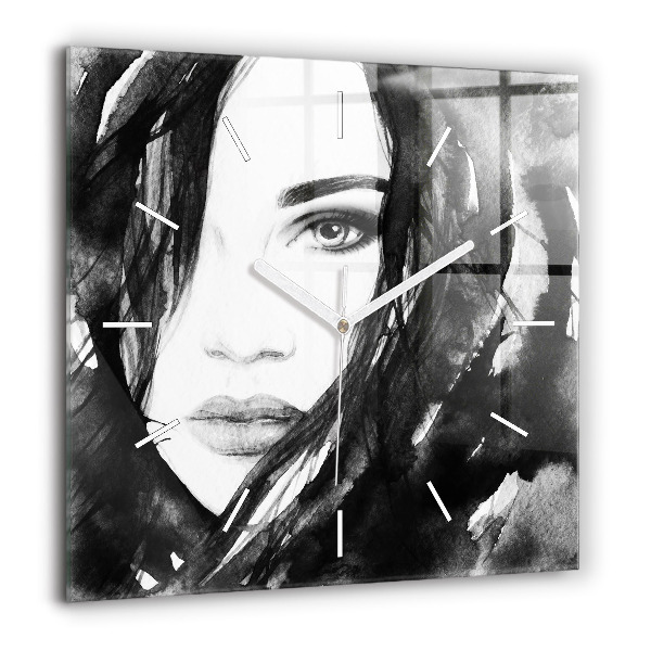Négyzet alakú üvegóra 60x60 Egy nő portréja