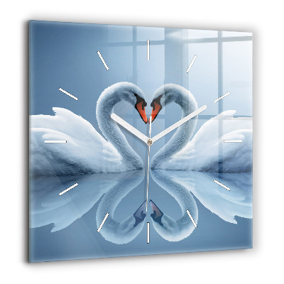 Szögletes üvegóra 60x60 Hattyúk a szívben