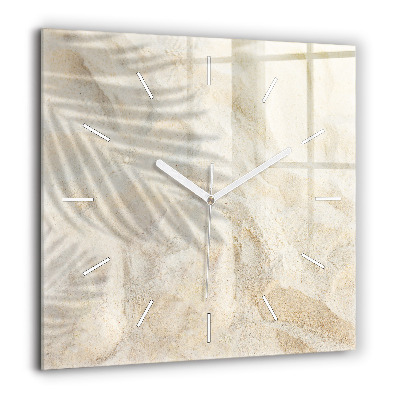 Négyzetes üvegóra 60x60 Pálmafás homok árnyéka