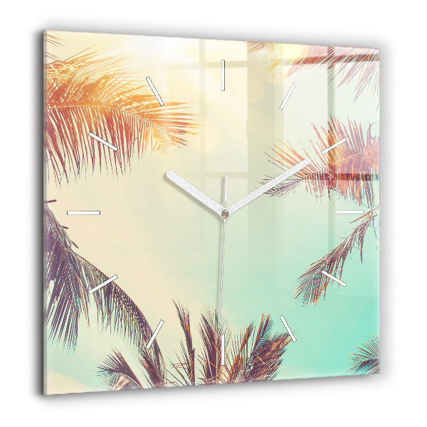 Szögletes üvegóra 60x60 Trópusi pálmafák