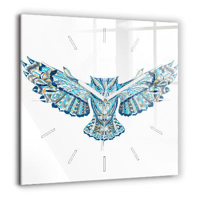 Négyzetes üvegóra 60x60 Bagoly repülés közben