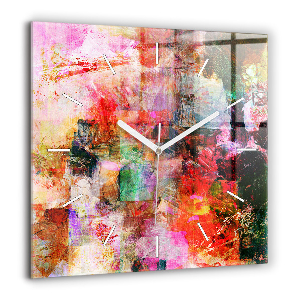 Négyzet alakú üvegóra 60x60 Absztrakt kompozíció